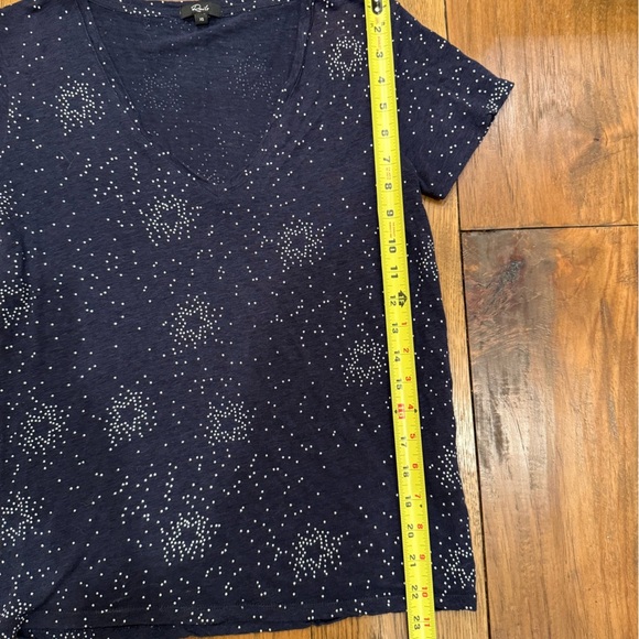 Rails Cara Navy Stella V-neck T Shirt Stars Print Burnout Navy Size XS - Picture 3 of 5